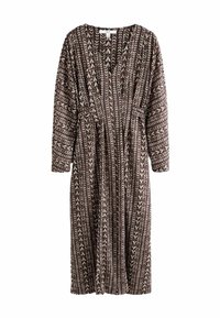 Next TALL FIT - V-NECK MIDI  - Robe pull - wine and cream heart print
