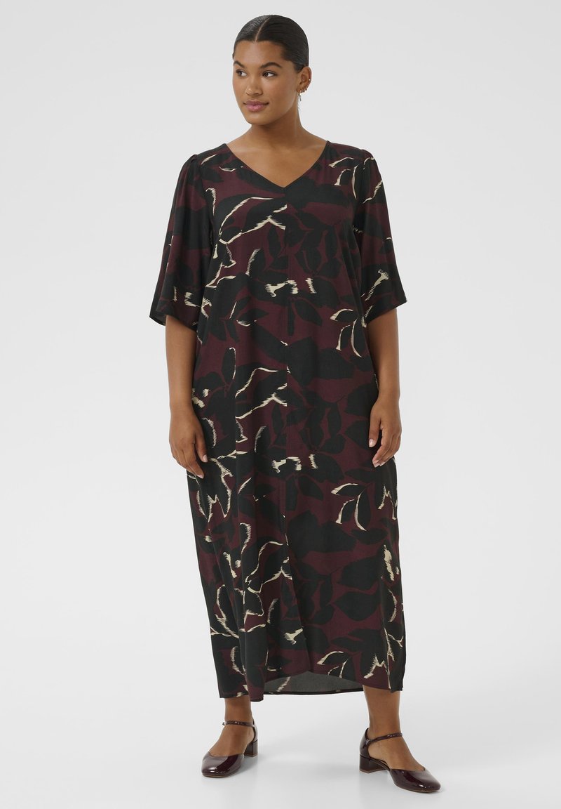 Kaffe Curve Freizeitkleid - windsor wine/black flower