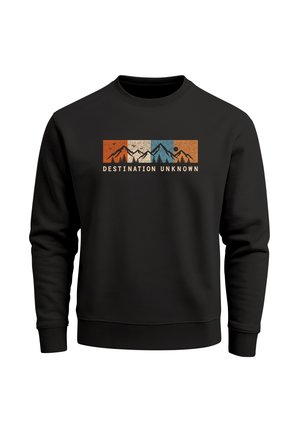 Neverless, NEVERLESS® HERREN SWEATSHIRT MIT FRONTPRINT - DESTINATION - Sweatshirt - schwarz