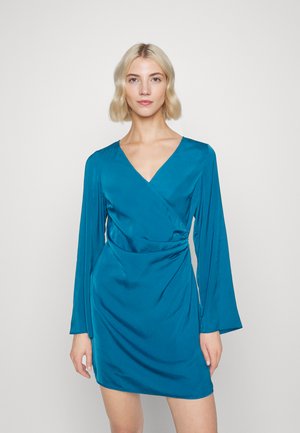 Even&Odd WOVEN DRAPE MINI DRESS  - Cocktail φόρεμα / Φόρεμα για πάρτι - blue