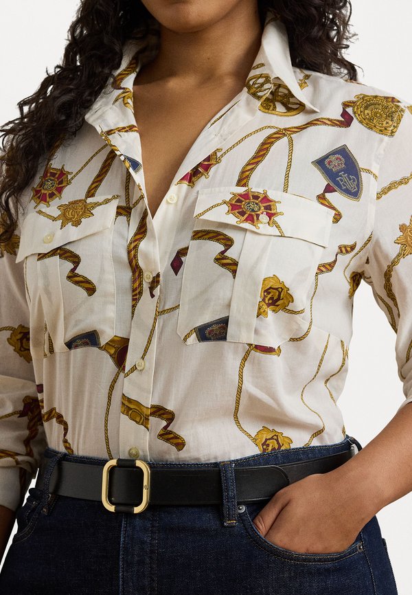 CLASSIC FIT PRINT COTTON VOILE SHIRT - Button-down blouse - cream multi2