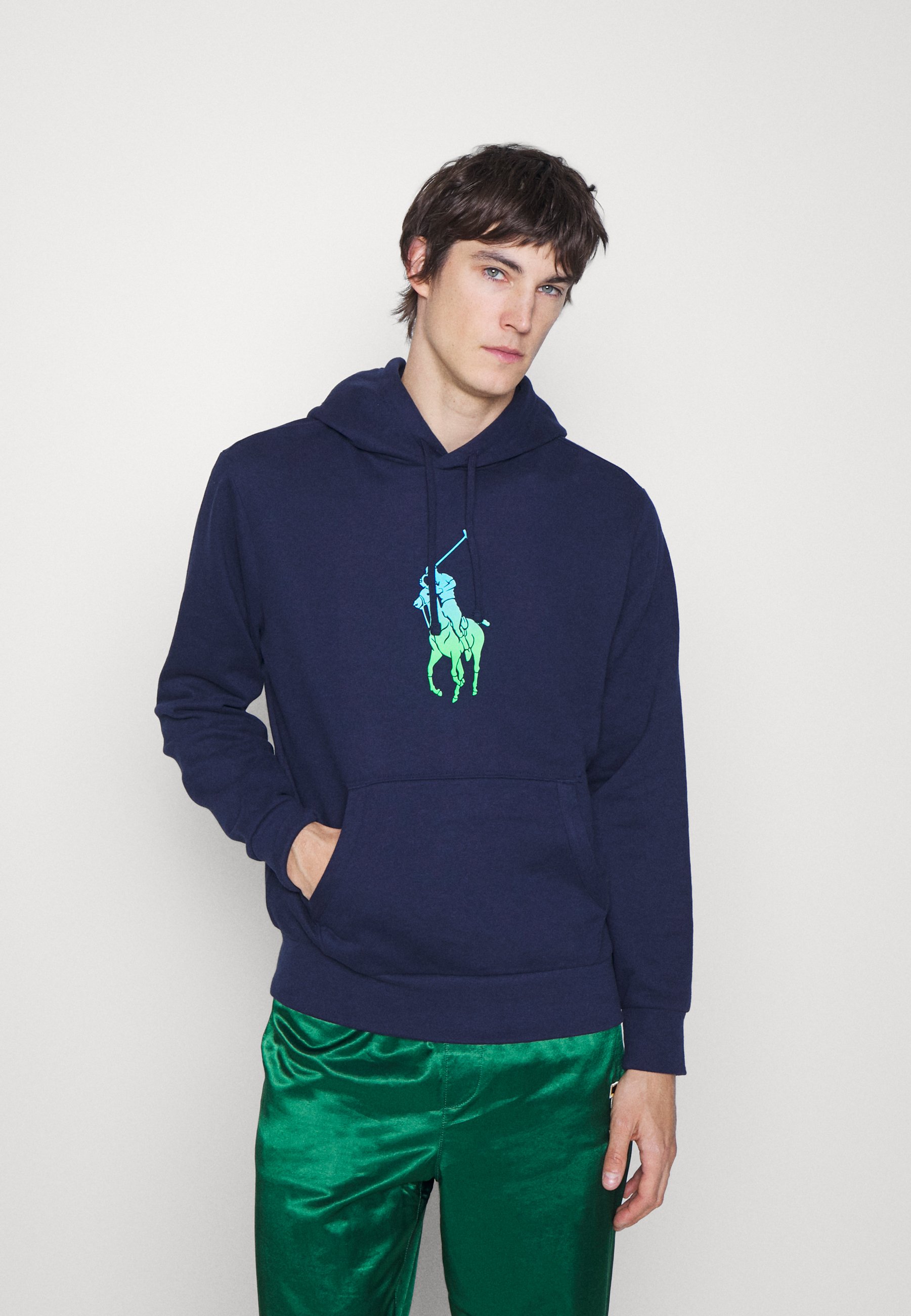 Polo Ralph Lauren OMBRÉ BIG PONY FLEECE HOODIE - Sweatshirt - navy/bleu  marine - ZALANDO.FR