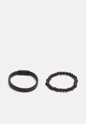 JACBRAID AND BEADS BRACELET 2 PACK - Rannekoru - brown stone