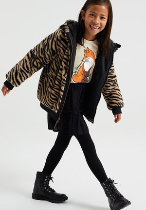 REVERSIBLE MET IMITATIEBONT - Winter jacket - black