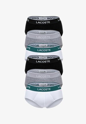 Lacoste herenondergoedset in zwart, grijs en wit. De banden dragen het Lacoste-logo, met verschillende ontwerpen van de tailleband.