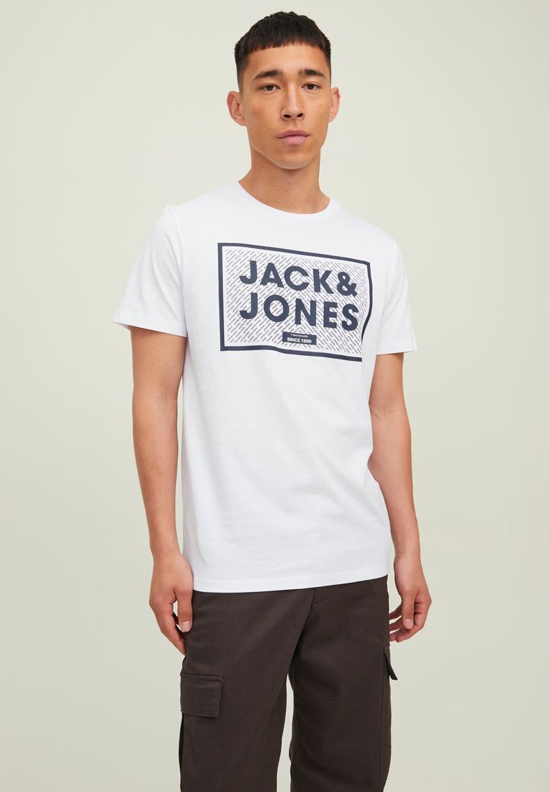 JACK & JONES JCOPARIS TEE SS CREW NECK, T-shirt Uomo, Grigio (Light Grey Melange), Small