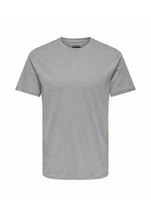 Grijs crew-neck T-shirt gemaakt van zachte katoen, met korte mouwen en een relaxte pasvorm. Geen zichtbare logo's of patronen.