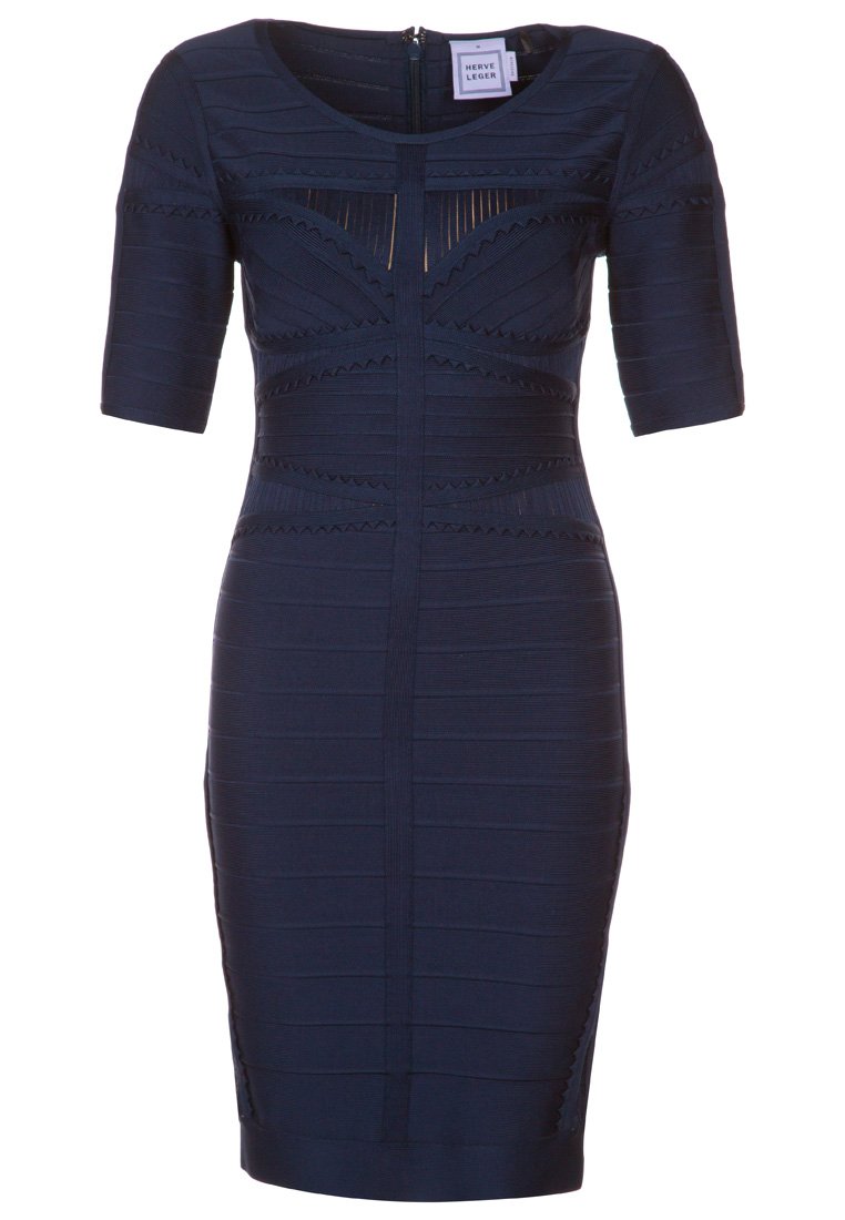 Hervé Léger Cocktailjurk donkerblauw Hervé Léger Cocktailjurk donkerblauw