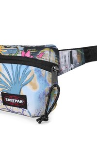 Marsupio Eastpak con motivo floreale astratto multicolore e geometrico, realizzato in nylon, con cerniera nera e tracolla regolabile per una vestibilità sicura.