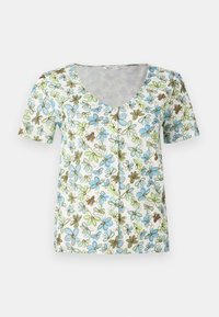 PRINTED BUTTON - Pusero - white/green/blue
