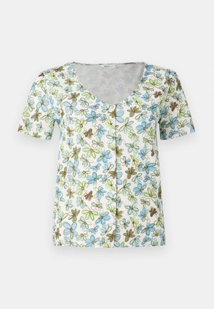 TOM TAILOR DENIM, PRINTED BUTTON - Blouse - white/green/blue