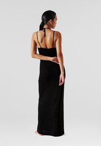 KARL LAGERFELD DNA SHINE SEMI-SHEER HALTER - Maxi dress - black