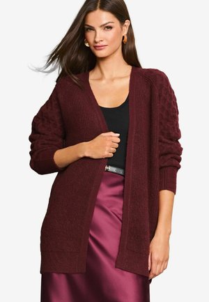 Lipsy HONEYCOMB LONGLINE - Kardigan - red