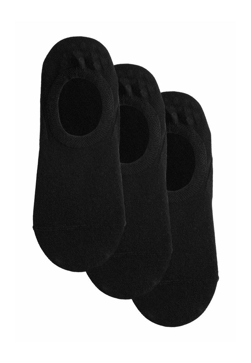 Baumwolle Sneakersocken in Schwarz, mit glatter Textur, abgerundetem Zehenbereich und einem gerippten Bündchen für einen sicheren Sitz. Drei Paar im Paket.