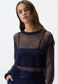 Jimmy Key FISHNET OVERLAY - Trui - dark blue