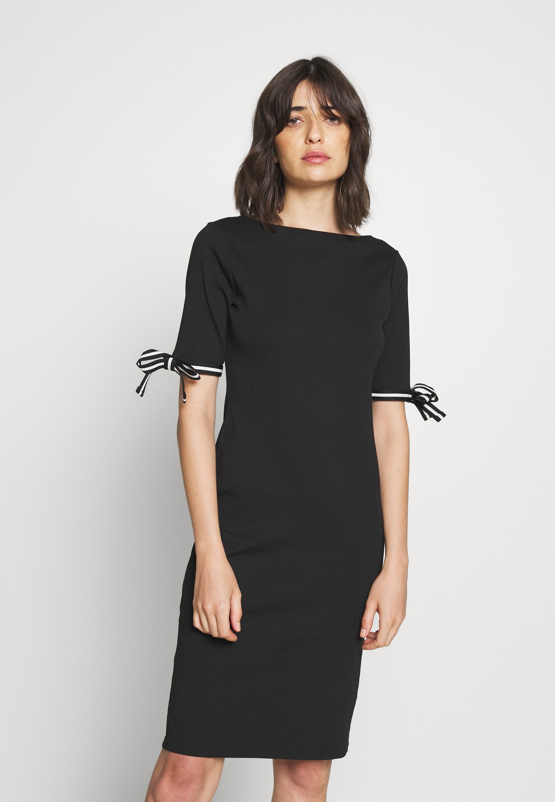 Lauren Ralph Lauren - COTTON BOATNECK DRESS - Etuikjole - black