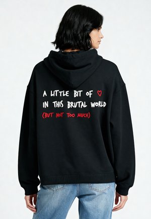LITTLE BIT OF LOVE EMBROIDERY OVERSIZED - Felpa con cappuccio - black