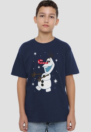 Disney FROZEN OLAF CANDY CANE CHRISTMAS - Print T-shirt - dark blue