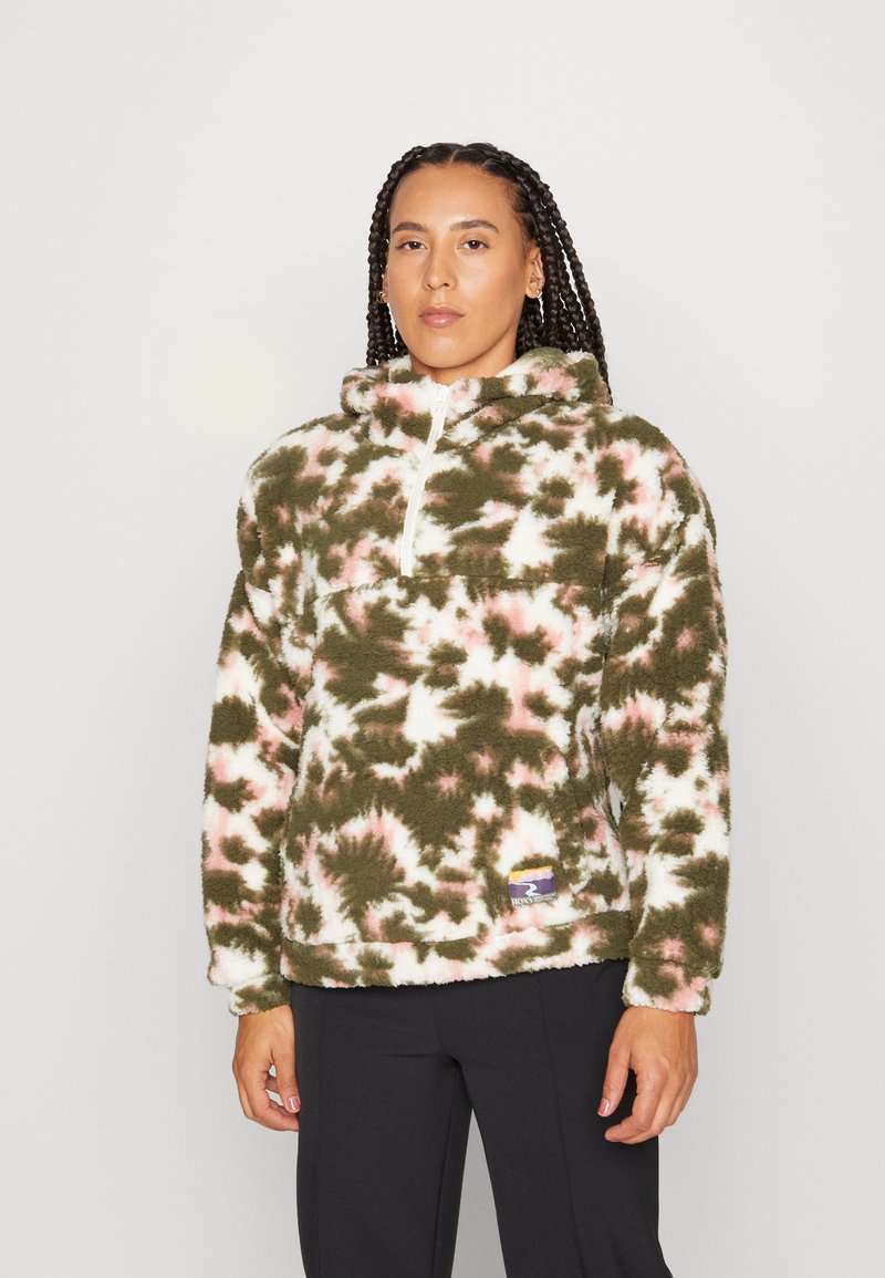 Roxy LIKE A LUCKY DAY PRINTED Fleece Jumper Deep Lichen Green Nimal 