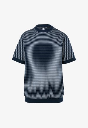 JP1880, JP1880 T-SHIRT, STOMACH FIT, STRIPED, SHORT SLEEVE, UP TO 8XL - T-Shirt print - navy blue