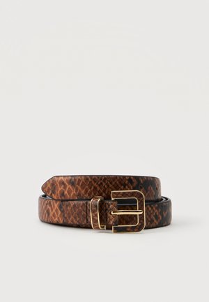 DKNY, INLAY SQUARE BUCKLE - Riem - cognac