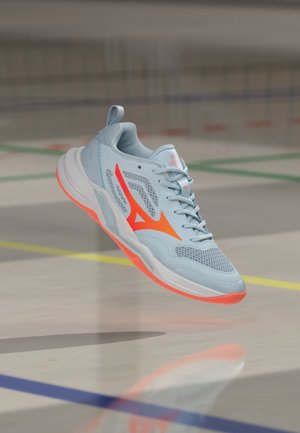 Mizuno, WAVE STEALTH PRO - Обувки за волейбол - blue finch/lava orange