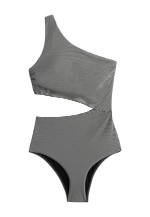 OYSHO, MINI GINGHAM ASYMMETRIC - Maillot de bain - black