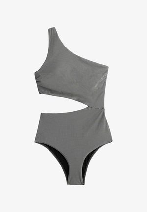OYSHO, MINI GINGHAM ASYMMETRIC - Maillot de bain - black