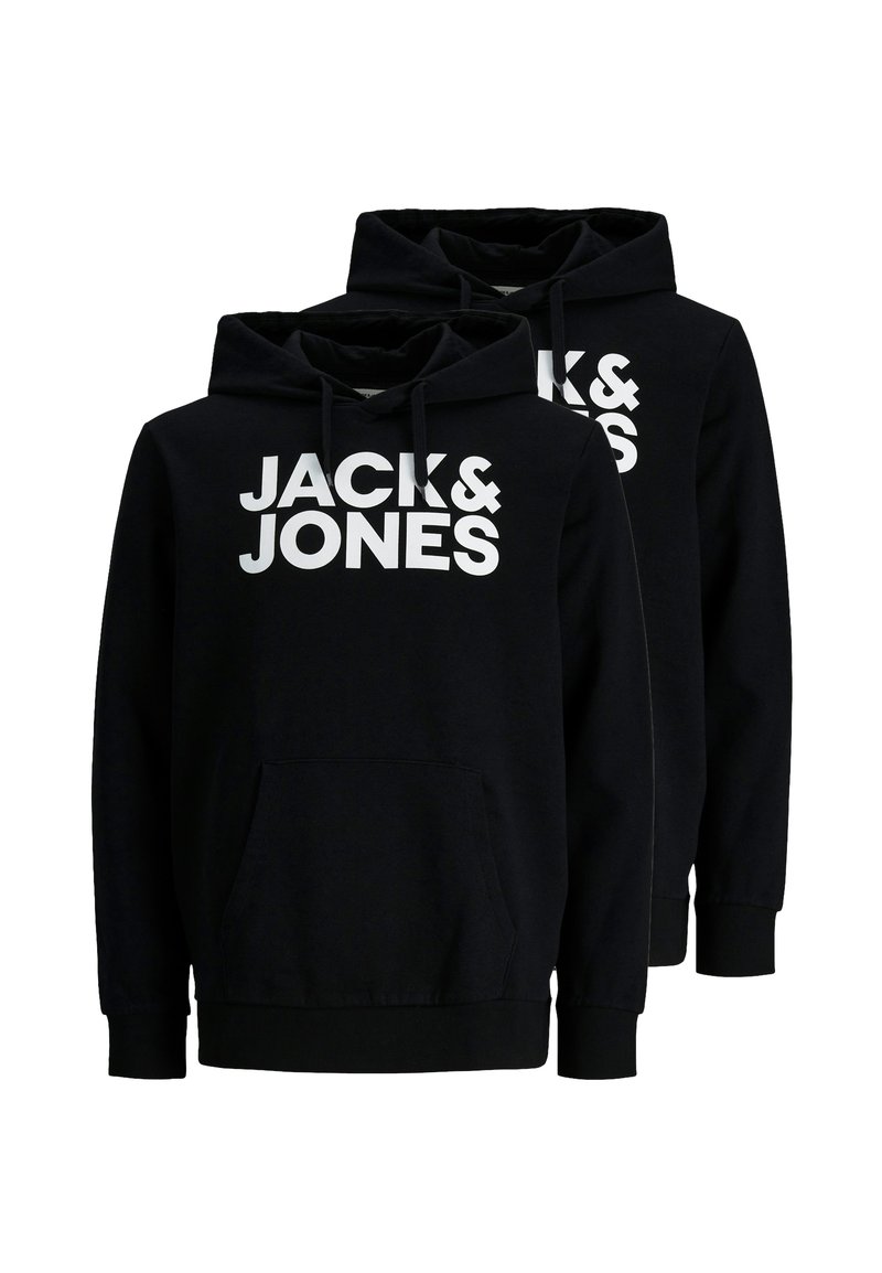 Jack Jones 2ER PACK CORP Hoodie schwarz weiß/black Zalando