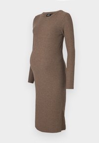OLMKEEN O NECK DRESS - Trikotāžas kleita - chocolate brown
