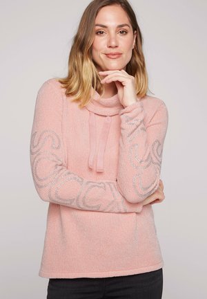CHENILLE - MIT ROLLKRAGEN UND LOGO - Strickpullover - milky rose