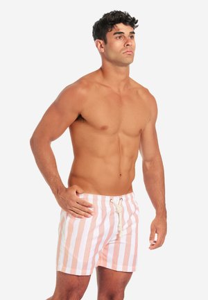 Swimming trunks - rose white stripes
