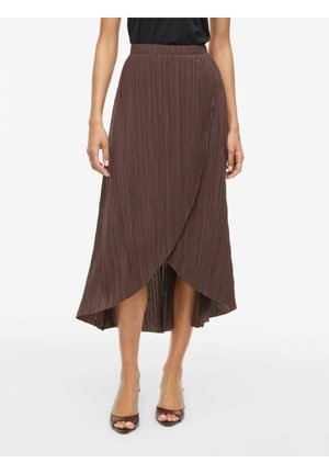 VILA MAXIROCK VIPLIS HIGH WAIST - Skladaná sukňa - chocolate brown