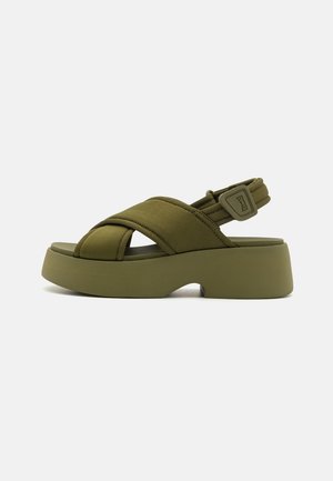 TASHA - Sandali con plateau - olive