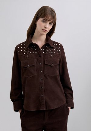 Chaqueta de cuero - dark brown