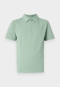 SLHSANDER SEERSUCKER ZIP  - Polo - iceberg green