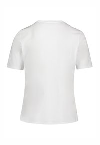 Hvid T-shirt med korte ærmer lavet af blød bomuld, med en rund halsudskæring og en glat tekstur. Bagfra ses en klassisk pasform uden udsmykninger.