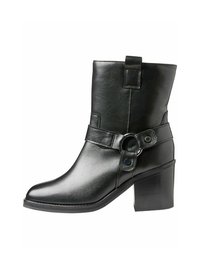 Cowboy/biker ankle boot - black leather