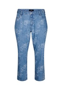 MILLE MIT GEBLÜMTEM MUSTER - Džínsy tapered fit - light blue denim