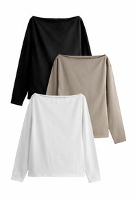 THE SET 3 PACK - Langarmshirt - black beige white
