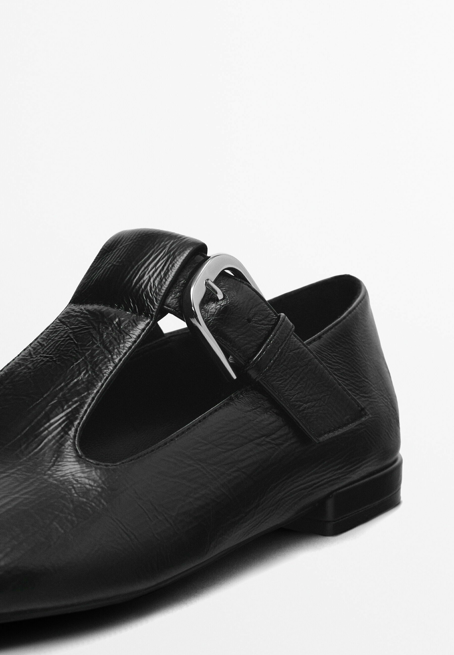 Massimo Dutti Ankle strap ballet pumps - black - Zalando.co.uk
