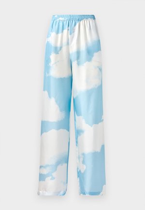 MOSCHINO ALL OVER CLOUD PRINT TROUSERS - Trousers - light blue