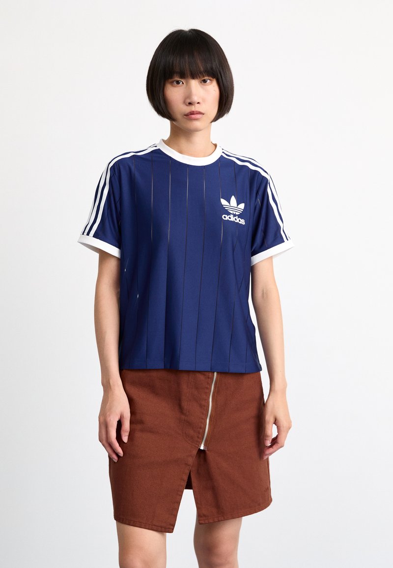 adidas Originals ADICOLOR 3-STRIPES PINSTRIPE - Camiseta estampada - dark blue