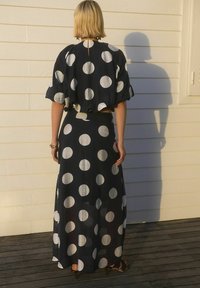 Next REGULAR FIT - DRAPE  - Jupe longue - navy white spot