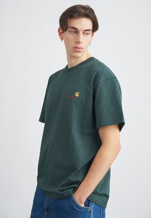 AMERICAN SCRIPT - Jednoduché tričko - kale green