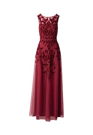 Adrianna Papell, ILLUSION BEAD MESH LONG DRESS - Abiti per occasioni speciali - mahogany