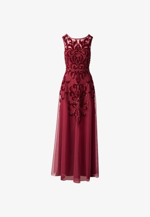 Adrianna Papell, ILLUSION BEAD MESH LONG DRESS - Abiti per occasioni speciali - mahogany