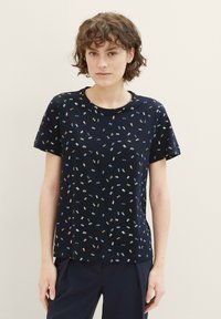 TOM TAILOR T-shirt imprimé - navy multicolor minimal
