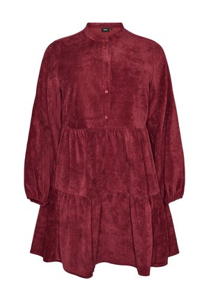 Zizzi, CORDKLEID IN A-LINIE MIT STEHKRAGEN - Φόρεμα ημέρας - rot