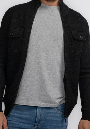 Strickjacke - mottled black